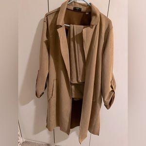 T Tahari Suede Jacket and Pant Suit